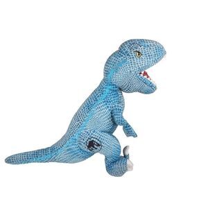 Jurassic Park World Blue T-Rex Dinosaur Plush Stuffed Toy 28" Nose To Tail